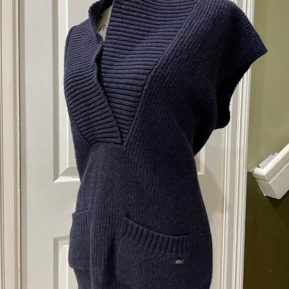 LACOSTE CHUNKY VEST 100%WOOL MADE IN FRANCE SIZE 44 US XL ICONIC SOPHISTICATED - Picture 13 of 15
